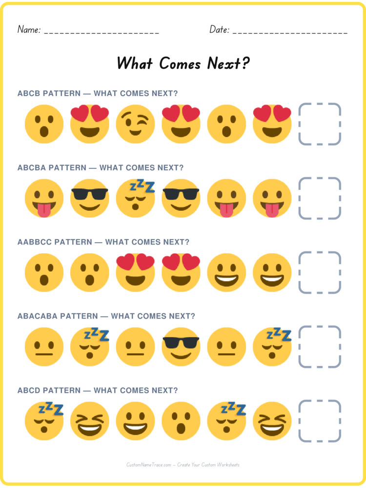 Mixed Review pattern worksheet 180 for kids