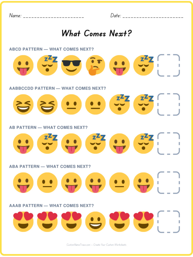 Mixed Review pattern worksheet 181 for kids