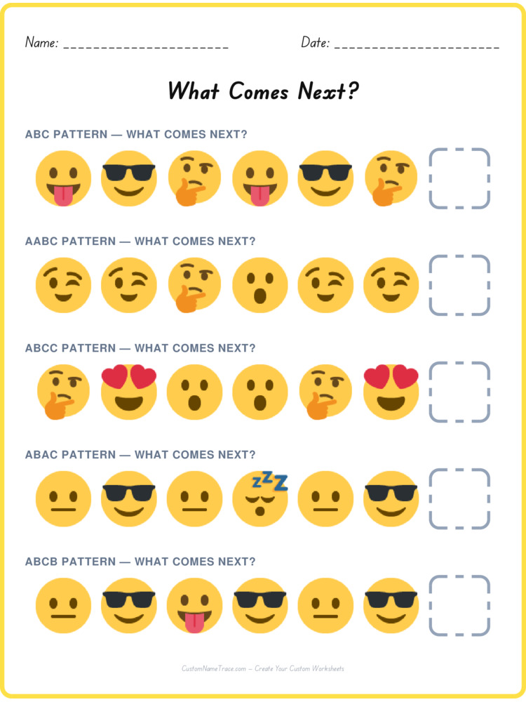 Mixed Review pattern worksheet 182 for kids