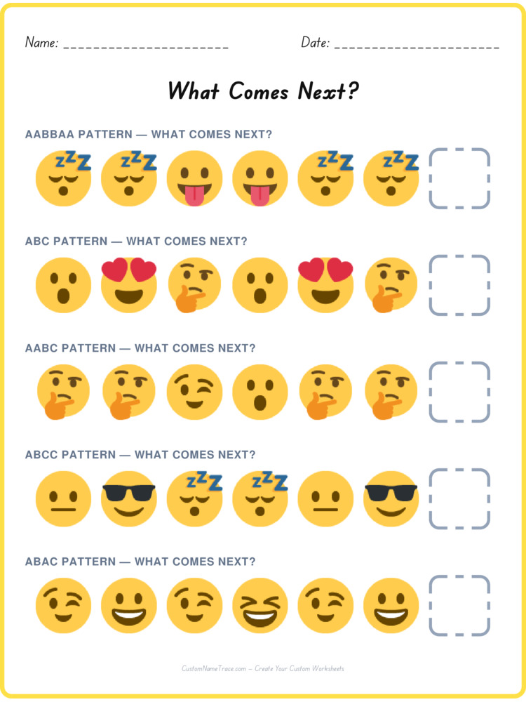 Mixed Review pattern worksheet 183 for kids
