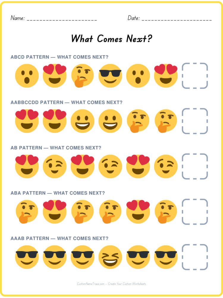 Mixed Review pattern worksheet 184 for kids