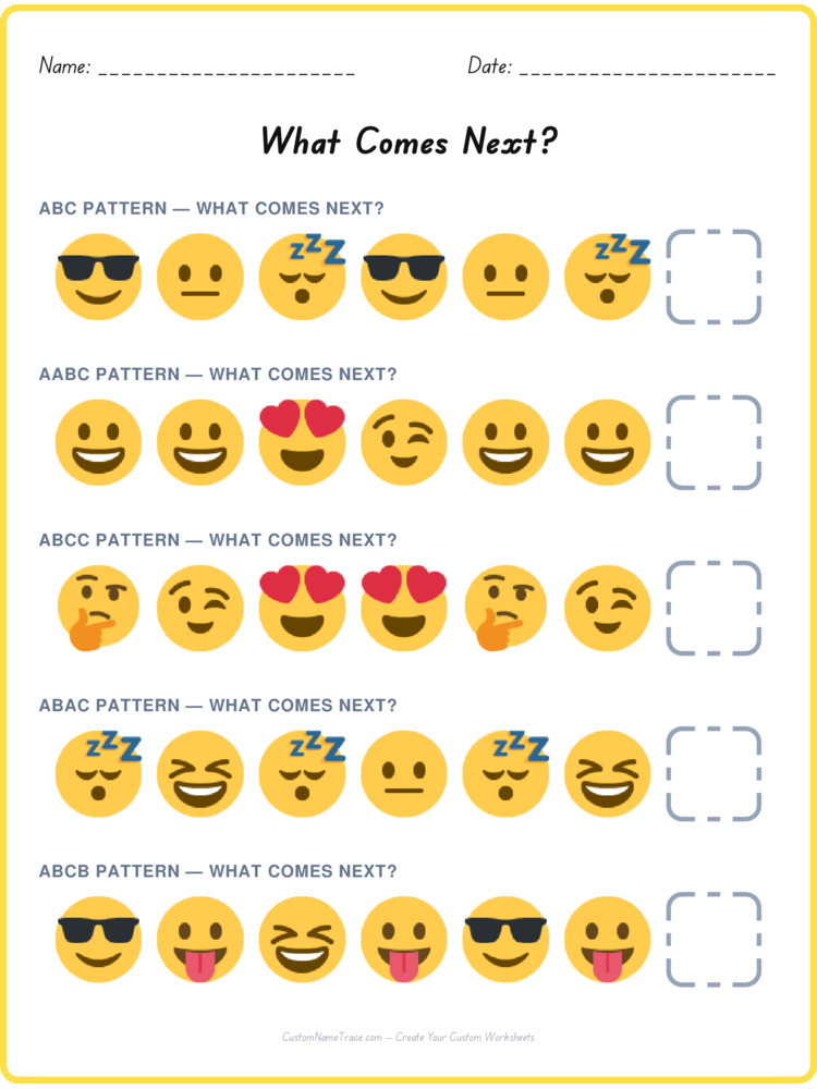 Mixed Review pattern worksheet 186 for kids