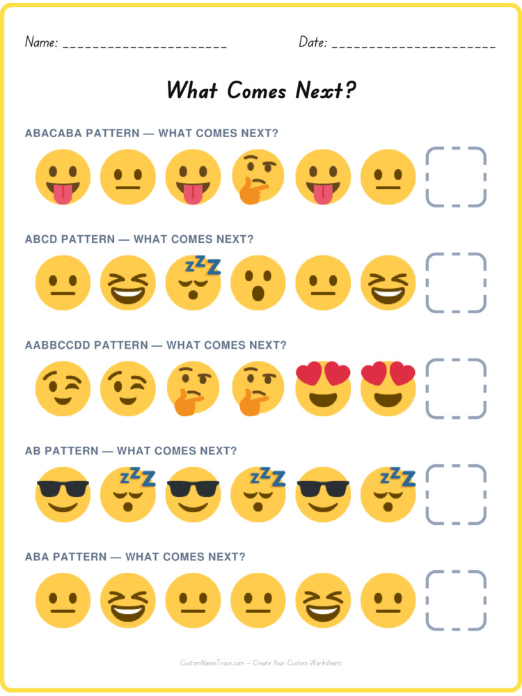 Mixed Review pattern worksheet 187 for kids