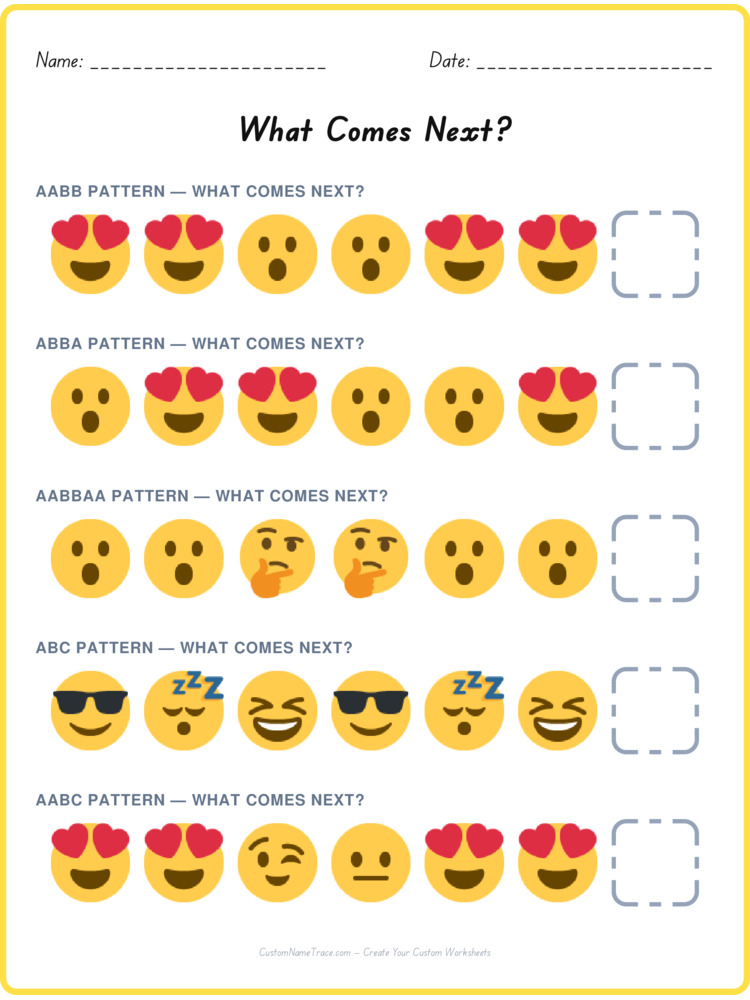 Mixed Review pattern worksheet 189 for kids
