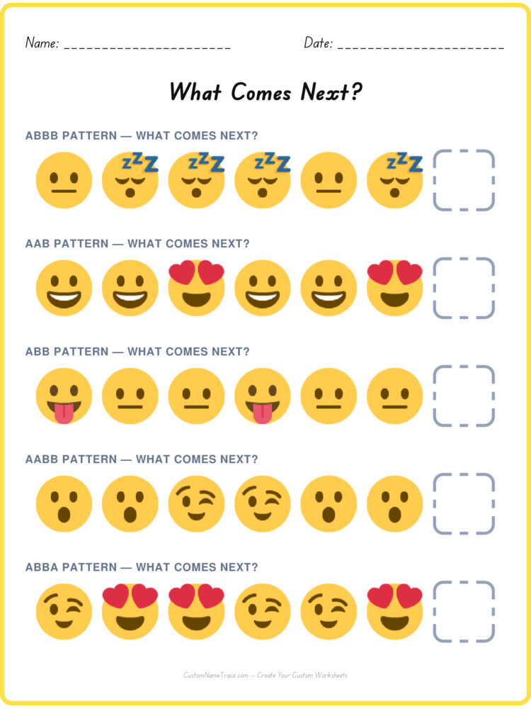 Mixed Review pattern worksheet 19 for kids