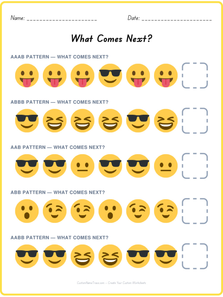 Mixed Review pattern worksheet 190 for kids