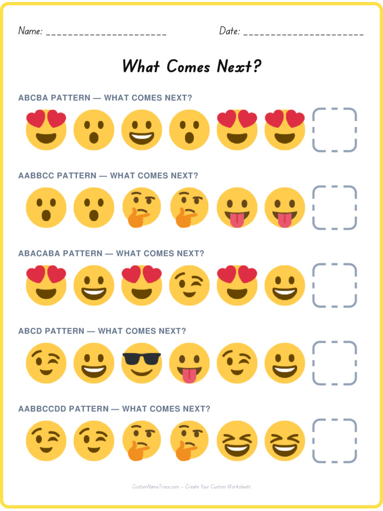 Mixed Review pattern worksheet 194 for kids