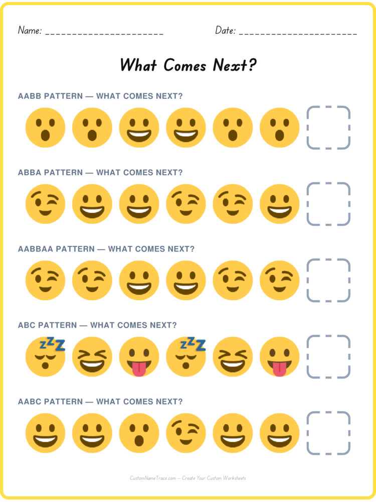 Mixed Review pattern worksheet 196 for kids
