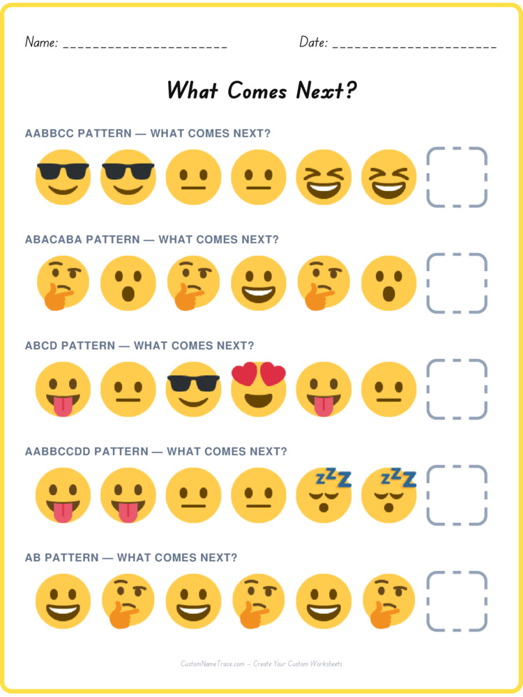 Mixed Review pattern worksheet 197 for kids