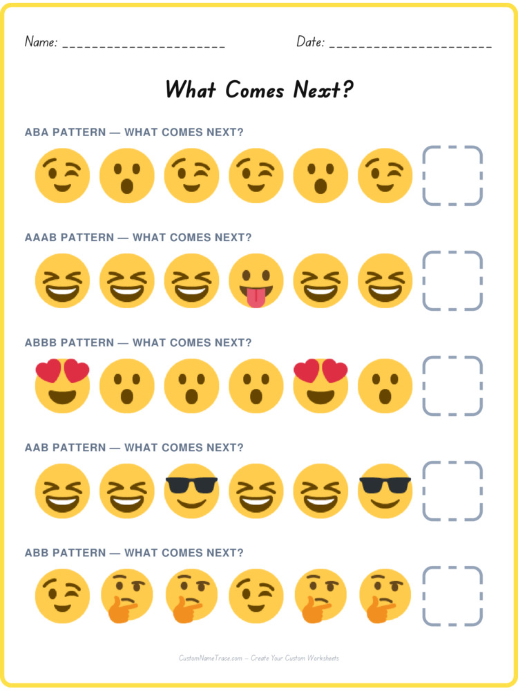 Mixed Review pattern worksheet 198 for kids