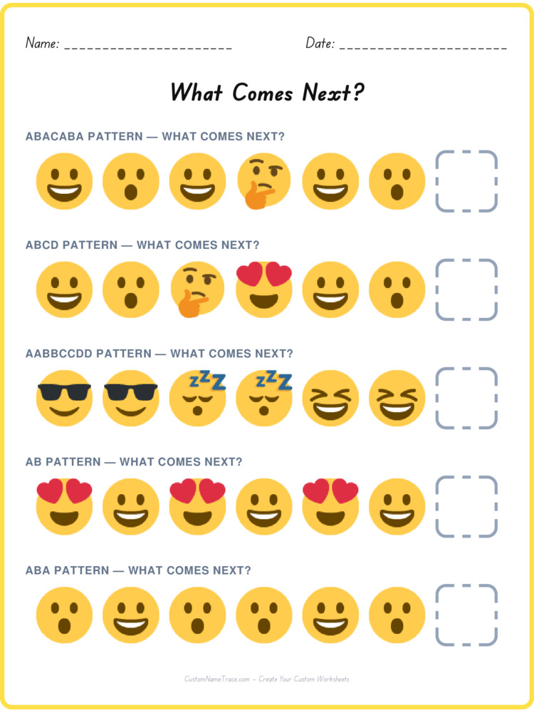 Mixed Review pattern worksheet 205 for kids