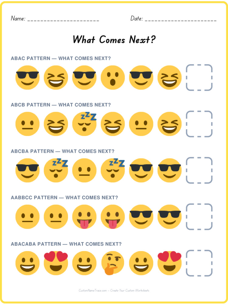 Mixed Review pattern worksheet 208 for kids