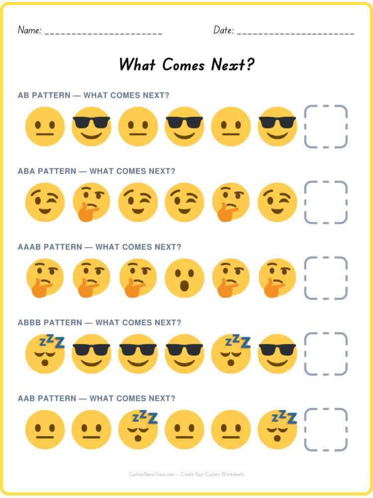 Mixed Review pattern worksheet 21 for kids