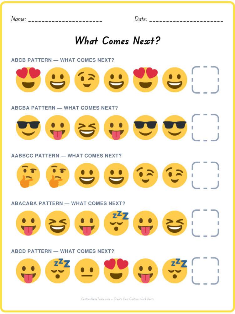 Mixed Review pattern worksheet 210 for kids