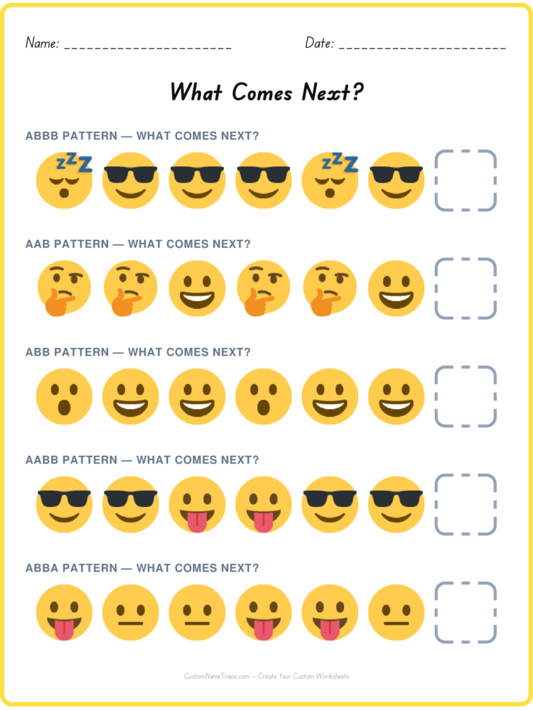 Mixed Review pattern worksheet 211 for kids