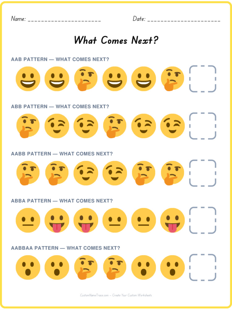 Mixed Review pattern worksheet 22 for kids