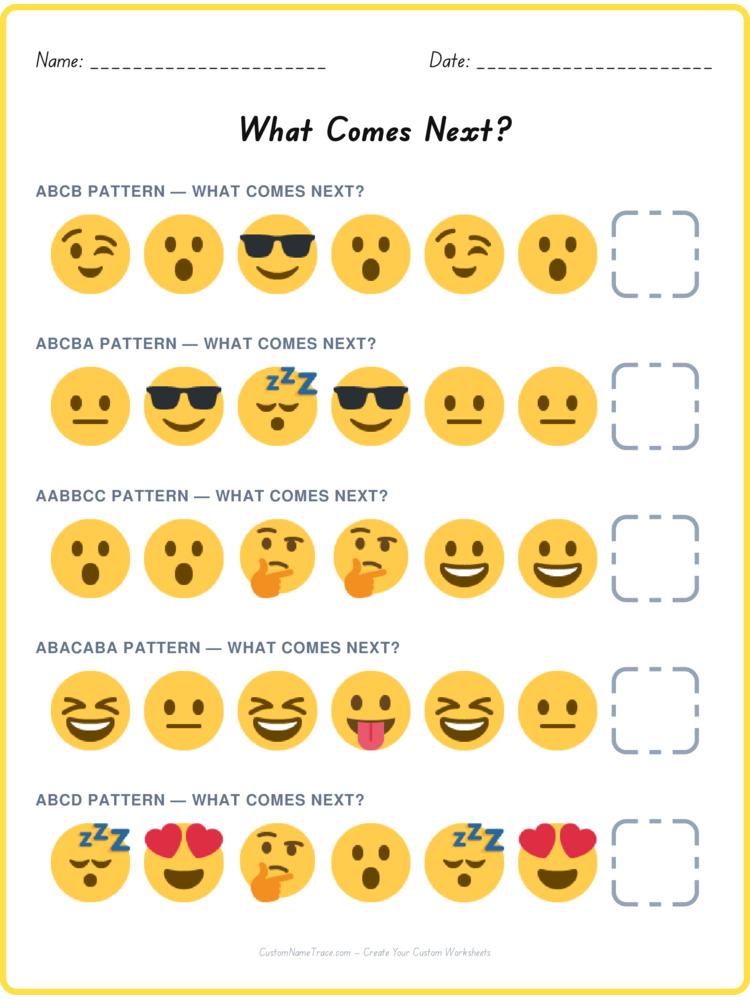 Mixed Review pattern worksheet 220 for kids