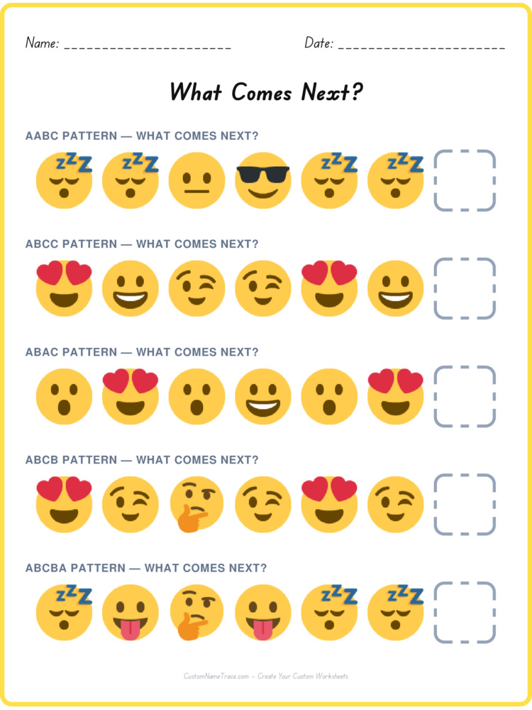 Mixed Review pattern worksheet 221 for kids