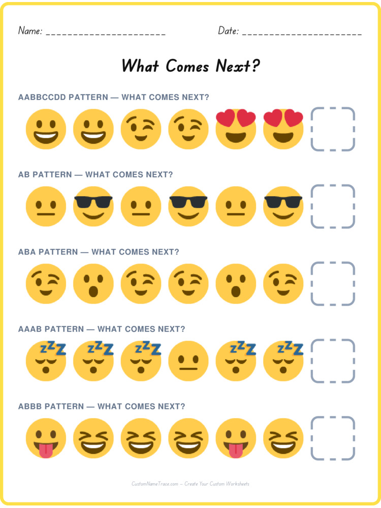 Mixed Review pattern worksheet 222 for kids