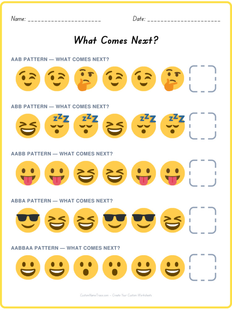 Mixed Review pattern worksheet 223 for kids