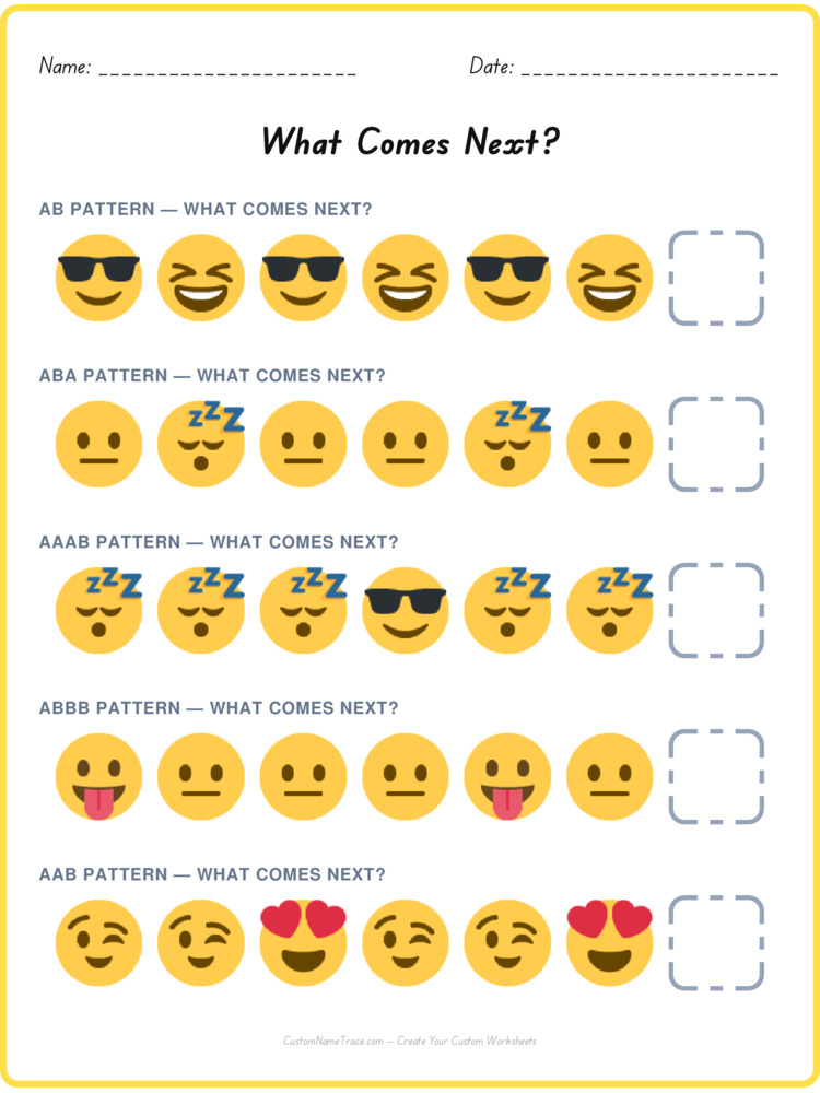 Mixed Review pattern worksheet 224 for kids