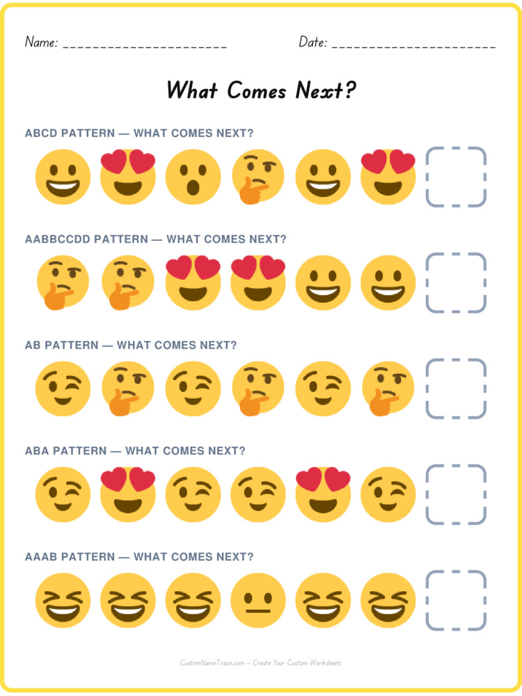 Mixed Review pattern worksheet 226 for kids
