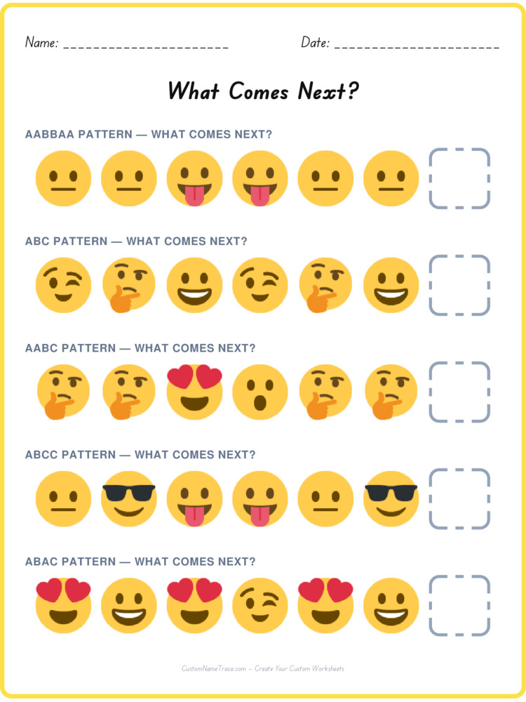 Mixed Review pattern worksheet 227 for kids