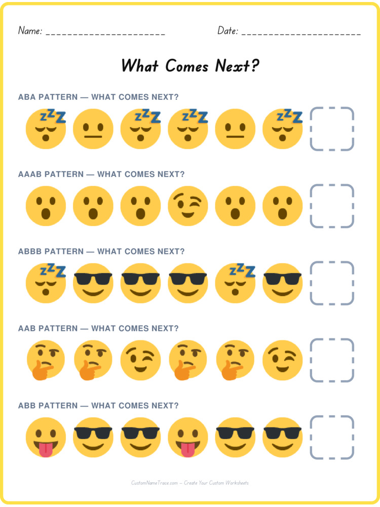Mixed Review pattern worksheet 228 for kids