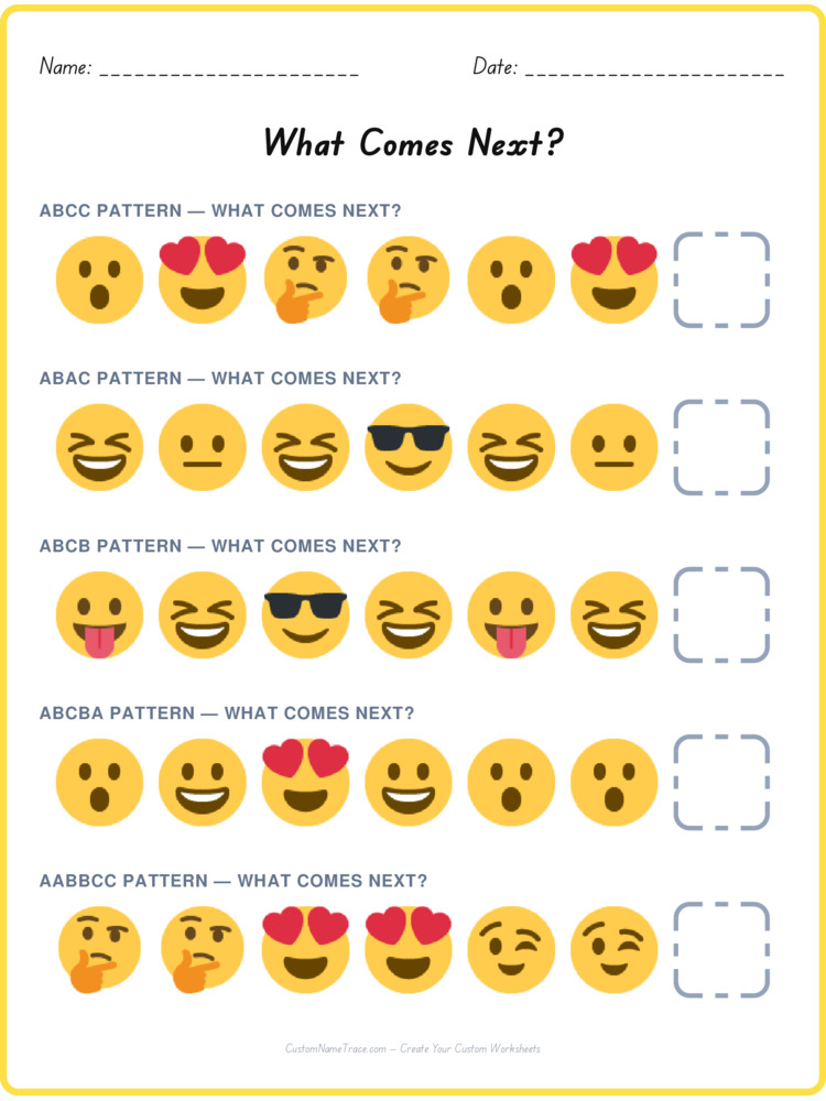 Mixed Review pattern worksheet 23 for kids