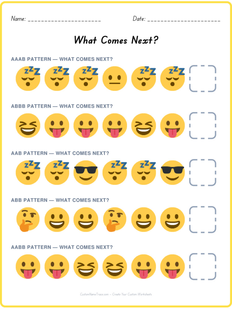 Mixed Review pattern worksheet 230 for kids