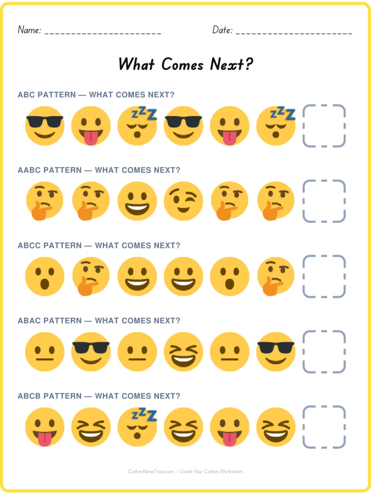 Mixed Review pattern worksheet 231 for kids