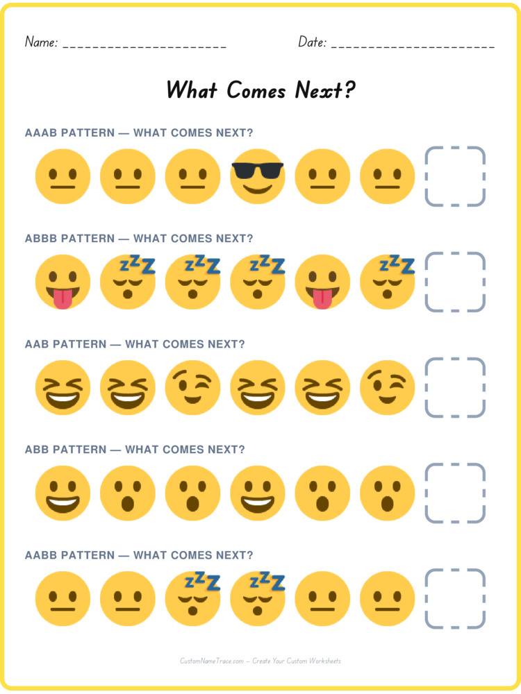 Mixed Review pattern worksheet 232 for kids