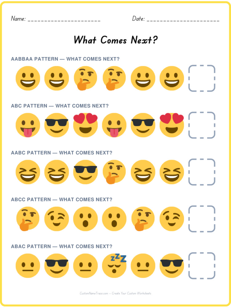 Mixed Review pattern worksheet 233 for kids