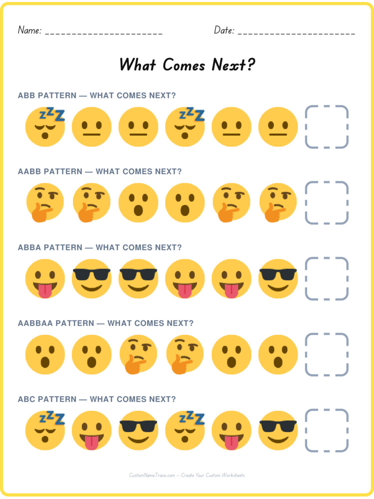 Mixed Review pattern worksheet 234 for kids