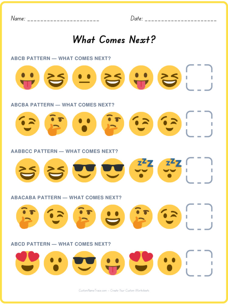 Mixed Review pattern worksheet 236 for kids