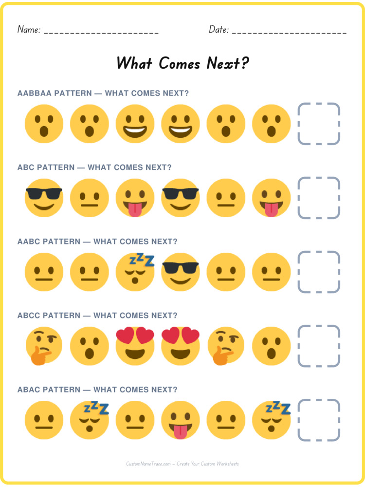 Mixed Review pattern worksheet 237 for kids