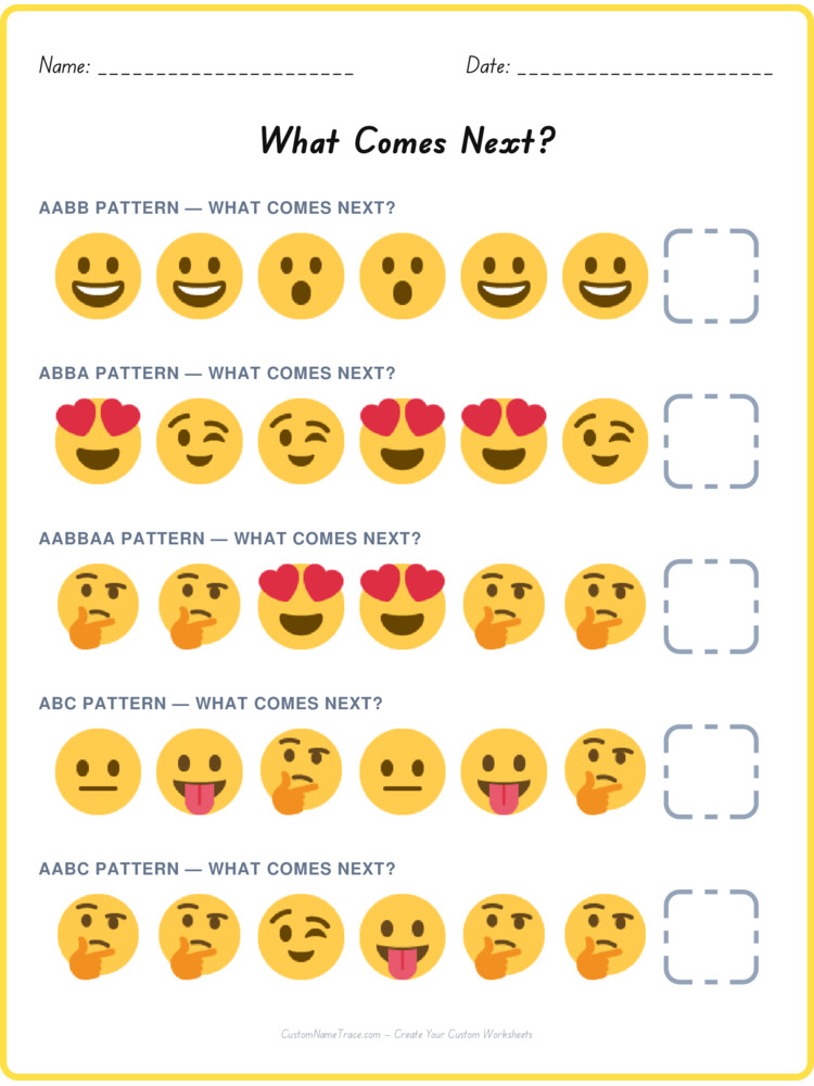 Mixed Review pattern worksheet 238 for kids