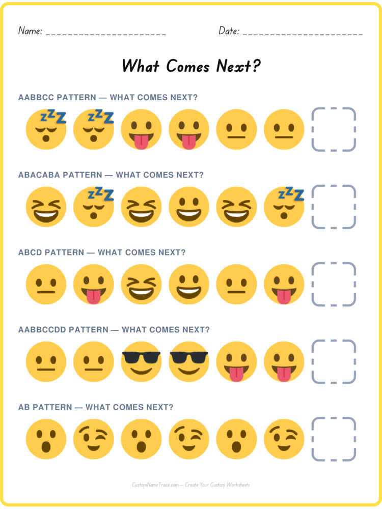 Mixed Review pattern worksheet 24 for kids