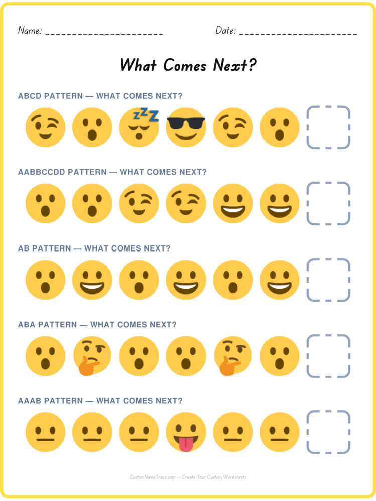 Mixed Review pattern worksheet 240 for kids