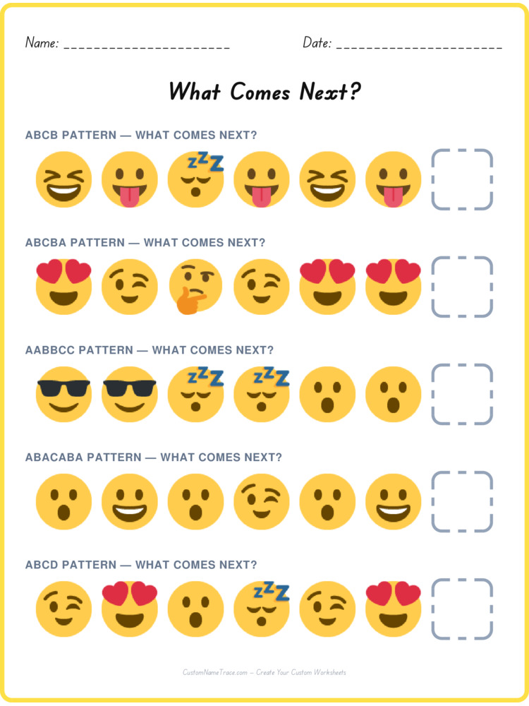 Mixed Review pattern worksheet 241 for kids