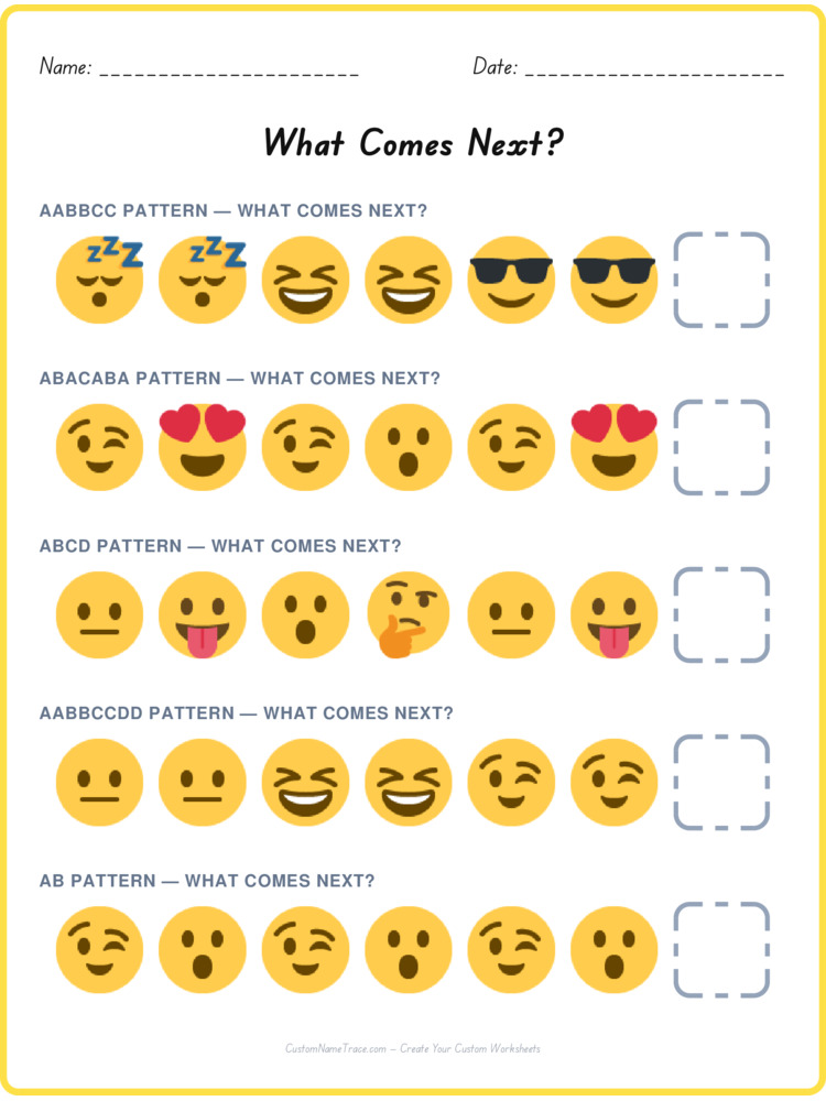 Mixed Review pattern worksheet 242 for kids
