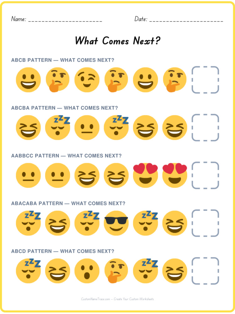 Mixed Review pattern worksheet 25 for kids
