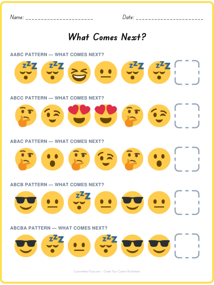 Mixed Review pattern worksheet 28 for kids