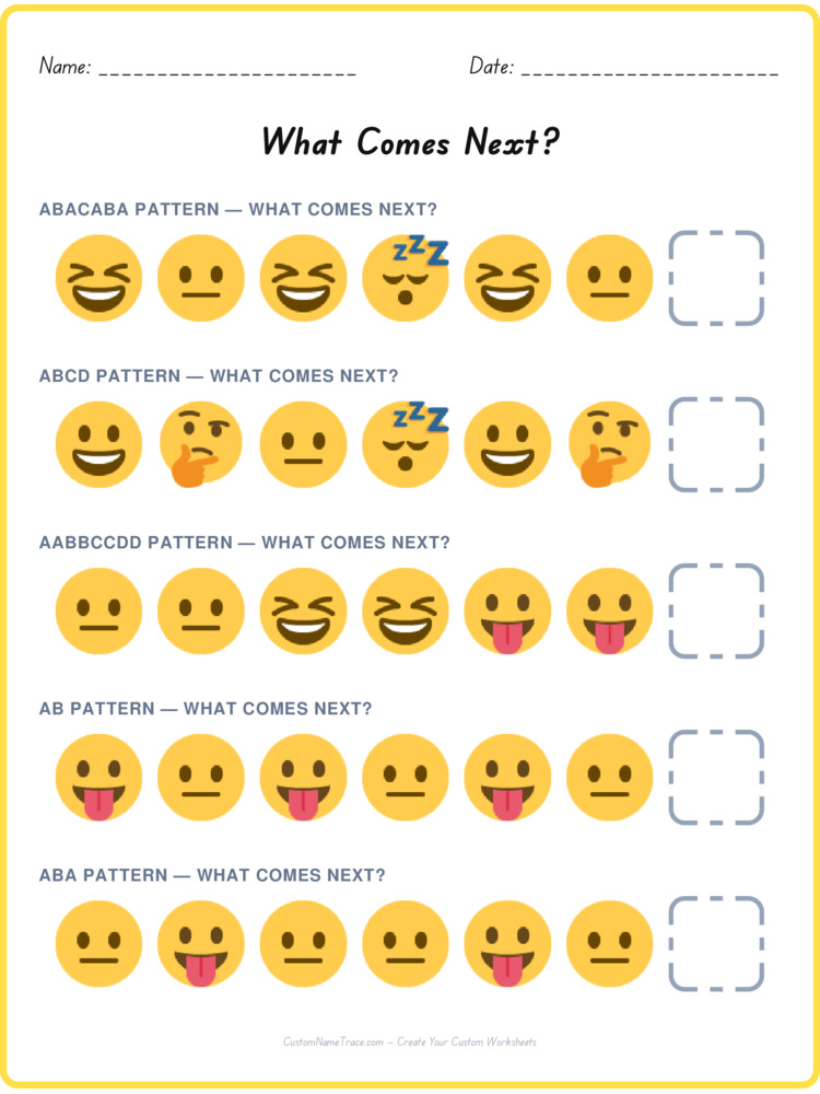 Mixed Review pattern worksheet 29 for kids