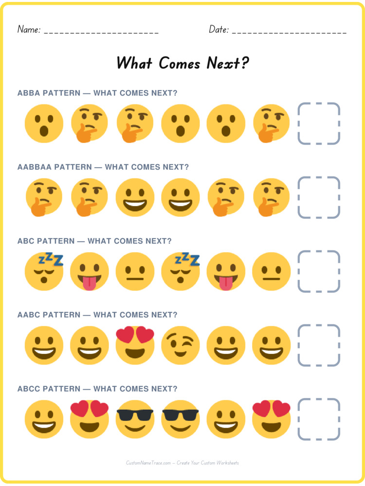 Mixed Review pattern worksheet 30 for kids