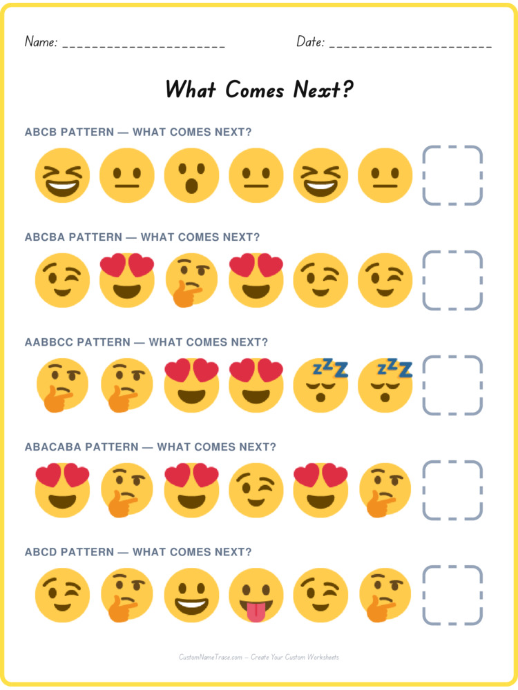 Mixed Review pattern worksheet 31 for kids