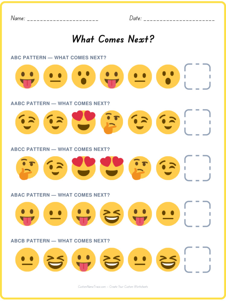 Mixed Review pattern worksheet 39 for kids