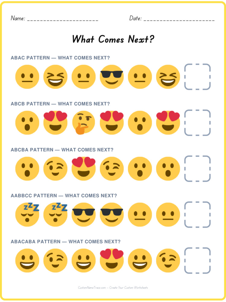 Mixed Review pattern worksheet 40 for kids