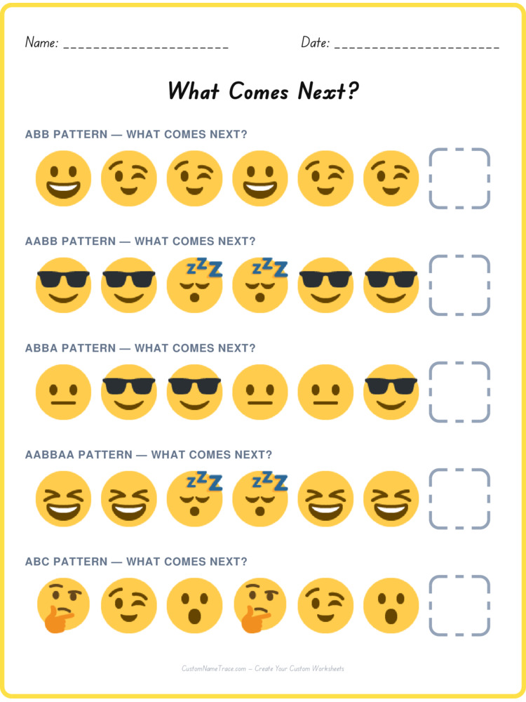 Mixed Review pattern worksheet 41 for kids