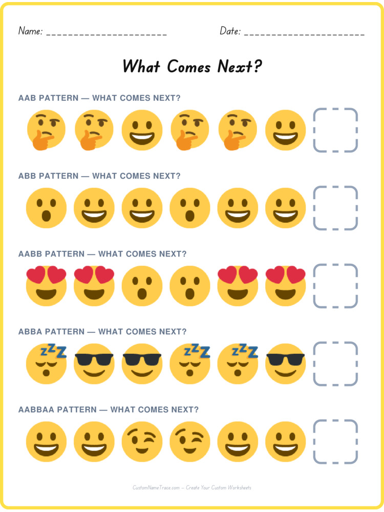 Mixed Review pattern worksheet 42 for kids